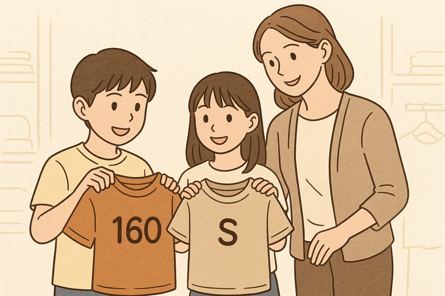 小学生から中学生の服選びで失敗しない！160とSサイズの違いと選び方